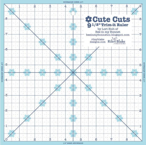 Lori Holt Cute Cuts™ Trim-it™ Ruler 9 1/2" x 9 1/2 For Riley Blakes Designs
