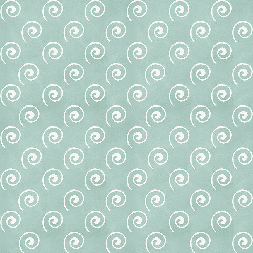 Coffee Chalk Steam Swirl Aqua for Riley Blake Designs