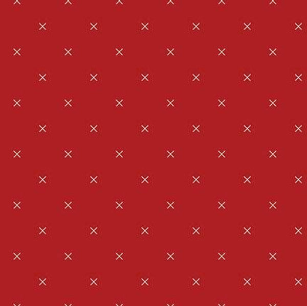 Bee Cross Stitch Barn Red by Lori Holt and Riley Blake Designs