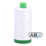 40wt Aurifil Natural White 1000m Cotton Mako Thread #MK40-2024