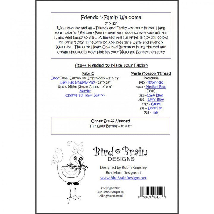Friends and Family Embroidery Pattern