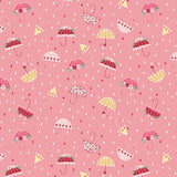 Singing In The Rain Umbrellas Pink by Beverly McCullough for Riley Blake Designs