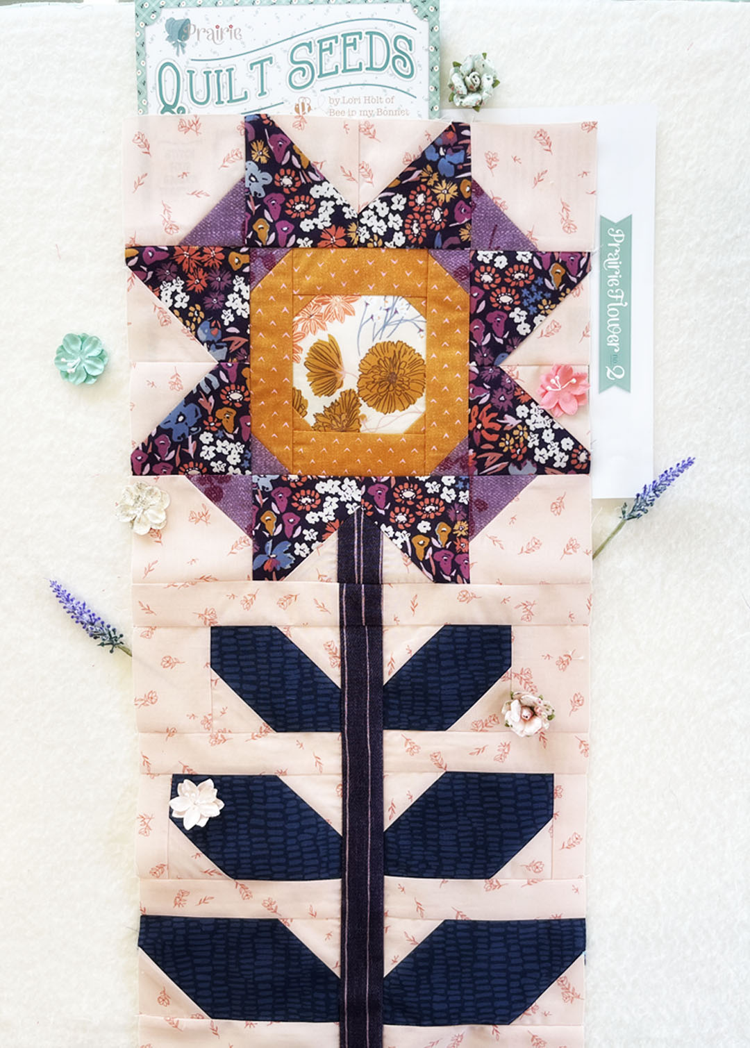 prairie flower quilt seeds Lori Holt Quilt Seeds Pattern Prairie Flower 2
