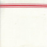 16” Toweling Red Stripes on White