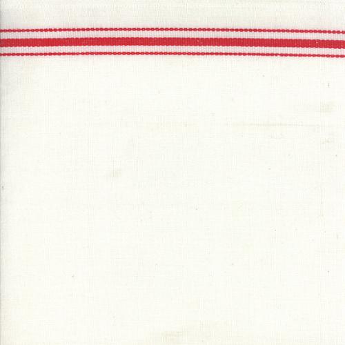 16” Toweling Red Stripes on White
