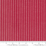 Merry Little Christmas Woven Red in Dotted Stripes