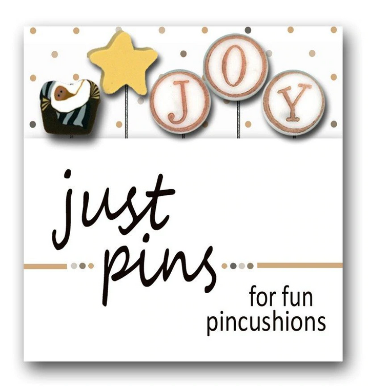 J is for Joy handmade Button Pin
